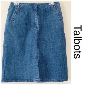 Talbots Jean Skirt with Pockets Size 8 Front Slit